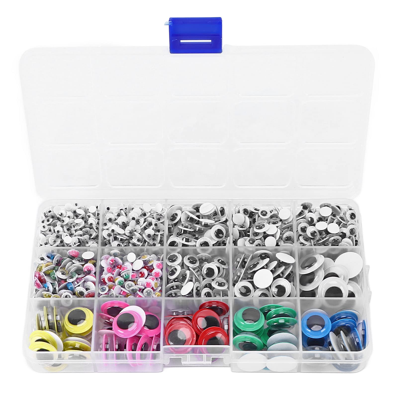 1500pcs Googly Wiggle, Plastic Eye Toys Comfortable Use Various Choices Unlimited Eyes Self Adhesive, for Craft Imagination Toy Materials Manual Scrapbooks Sticker Multi