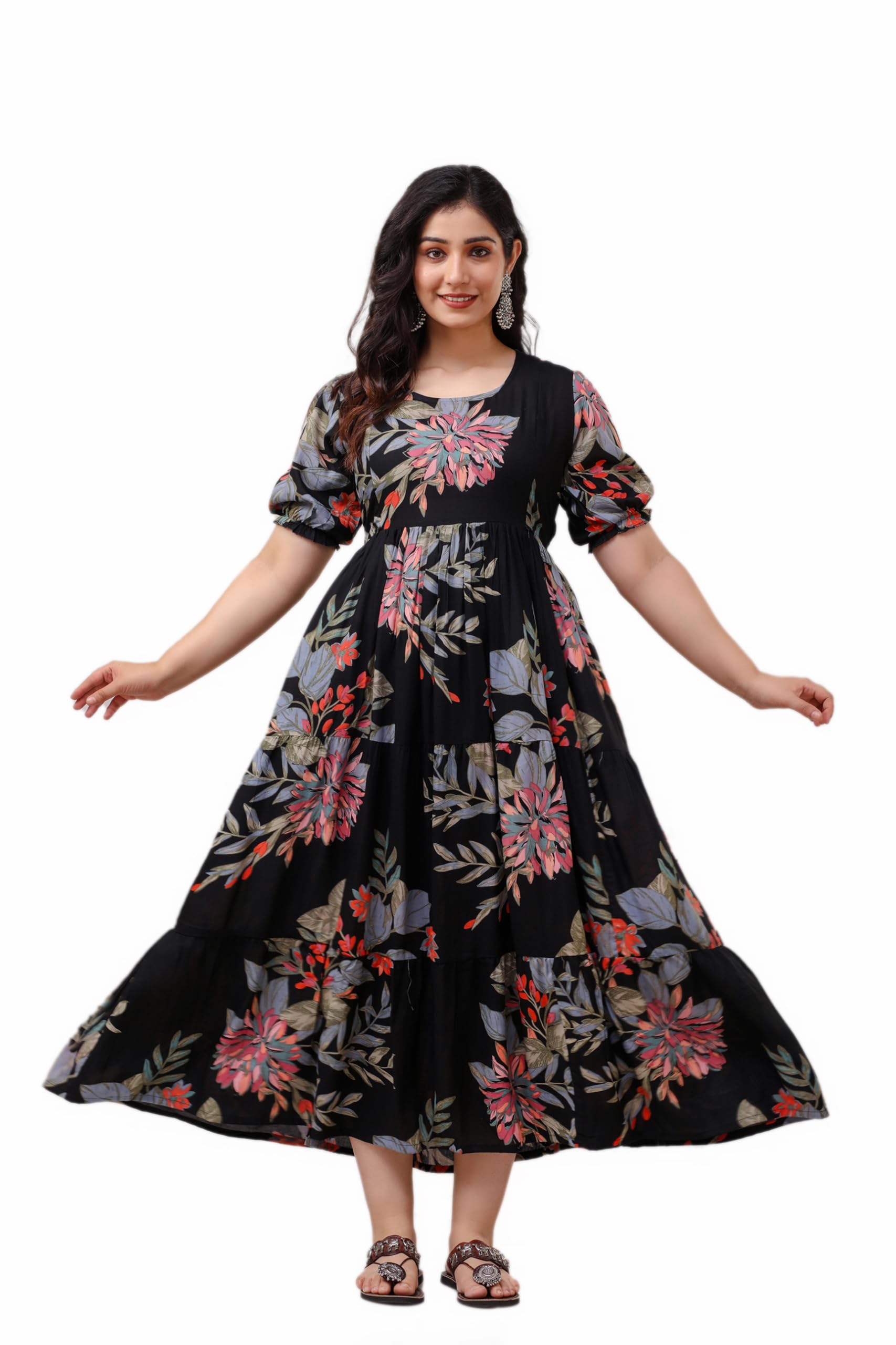 Rayon Anarkali Maternity Feeding Kurti with Both Side Zipper