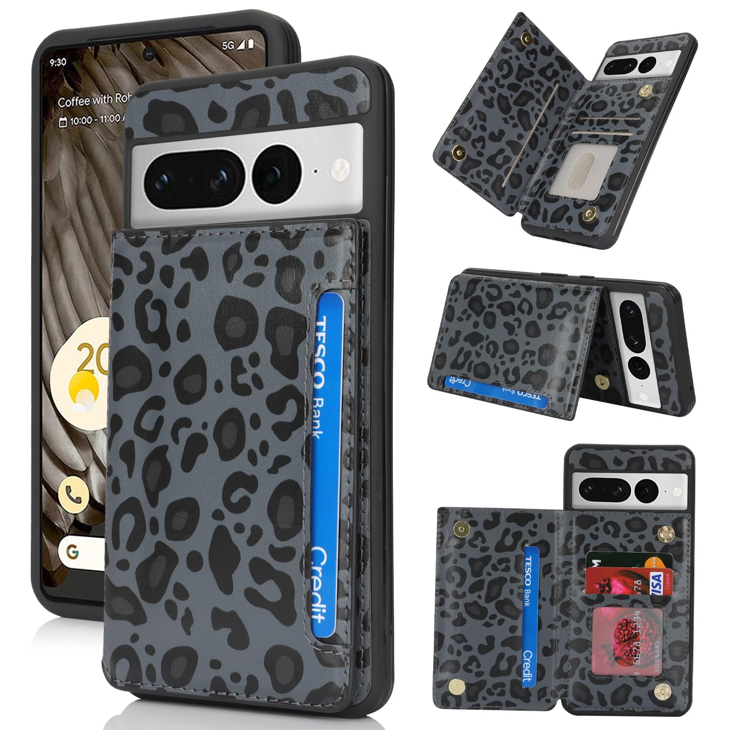 iCoverCase Compatible with Google Pixel 7 Pro Case with Card Holder, Wallet Phone Case for Women Men [RFID Blocking] PU Leather Protective Wallet Case