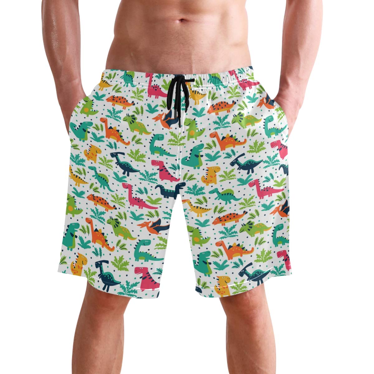 visesunny New Summer Men's Swim Trunks Quick Dry Bathing Suits Holiday Beach Short Casual Board Shorts