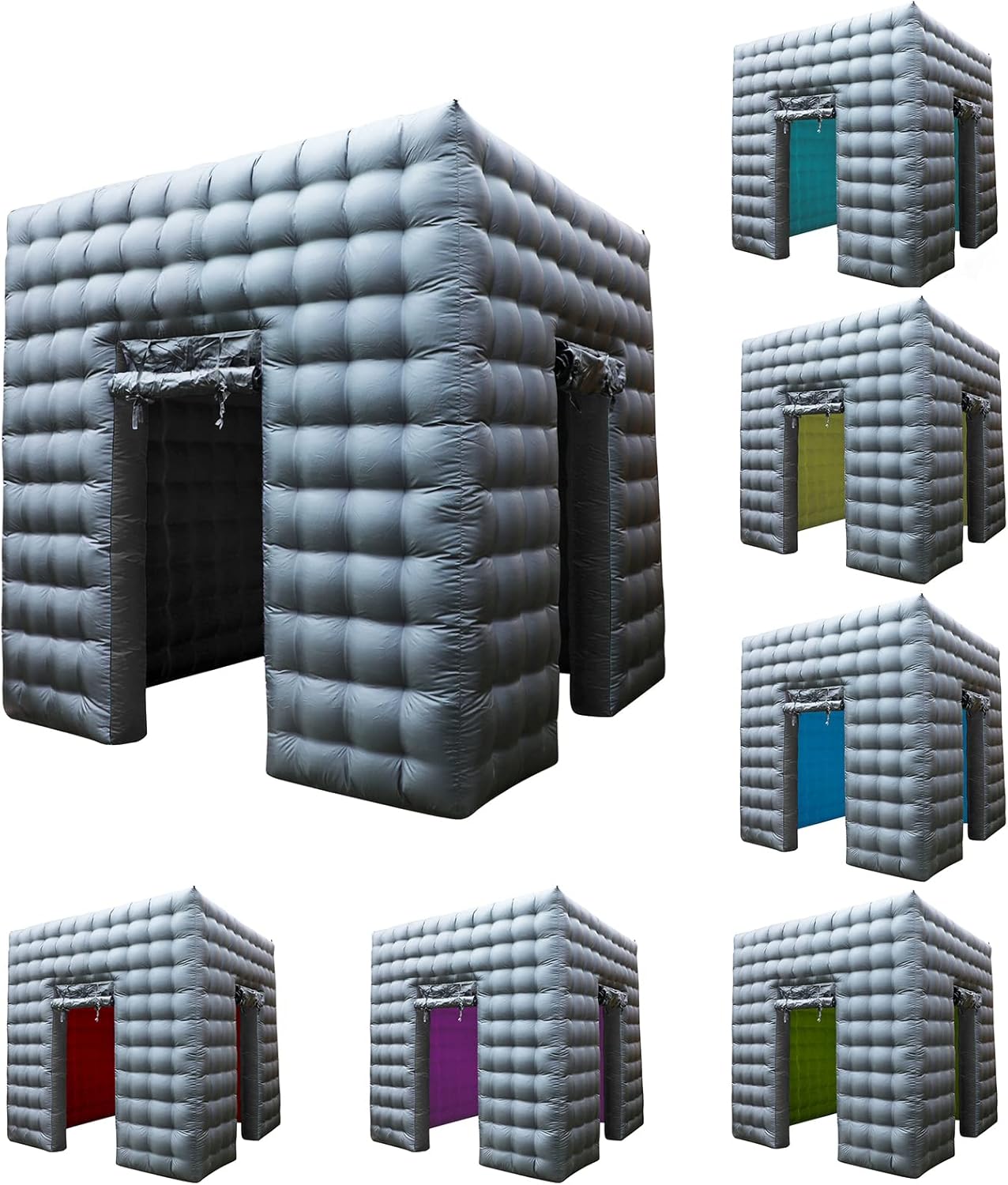 Inflatable Photo Booth Enclosure 2 Doors,Inflatable Tent (8.2 X 8.2 Ft) with Led Lights,Use in Advertising, Bars, Events, Trade Shows, Photo Booth Companies