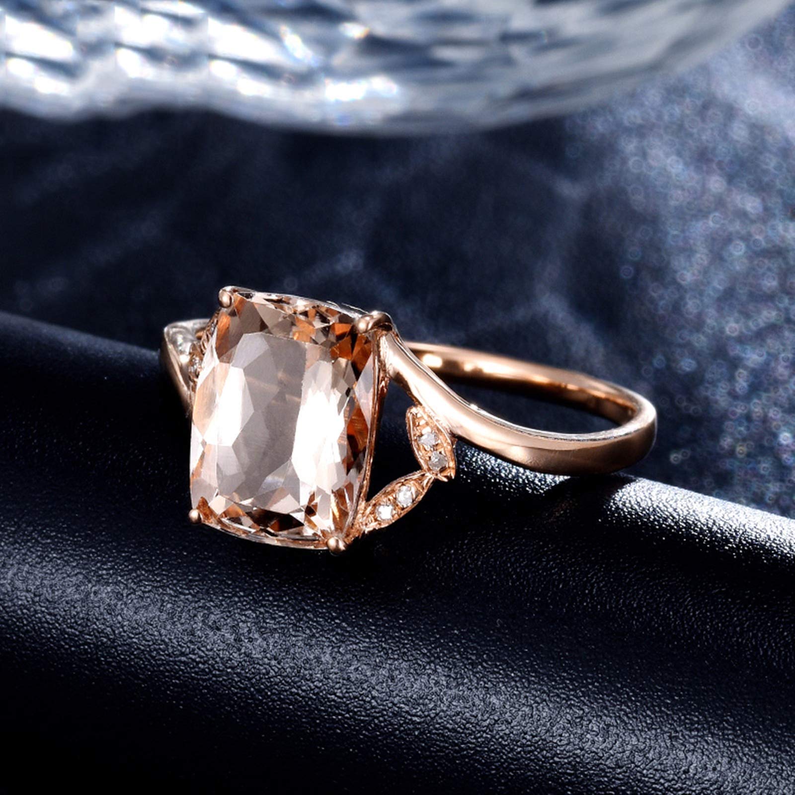 Beydodo Pierścionek zaręczynowy czerwone złoto 750 brylant duży Morganit 1,95 ct pierścionek ślubny różowe złoto z diamentami e 18 karatów (750) czerwone złoto, 57 (18.1), colore: różowy (Rosegold), cod. TLLWGZ6352