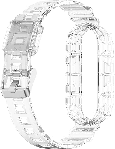 Miniatura 8 de Chofit Compatible con Xiaomi Mi Band 5Mi Band 6 Band con funda, Band Women Girl Crystal Clear Jelly Funda protectora con bandas para Xiaomi Mi Band