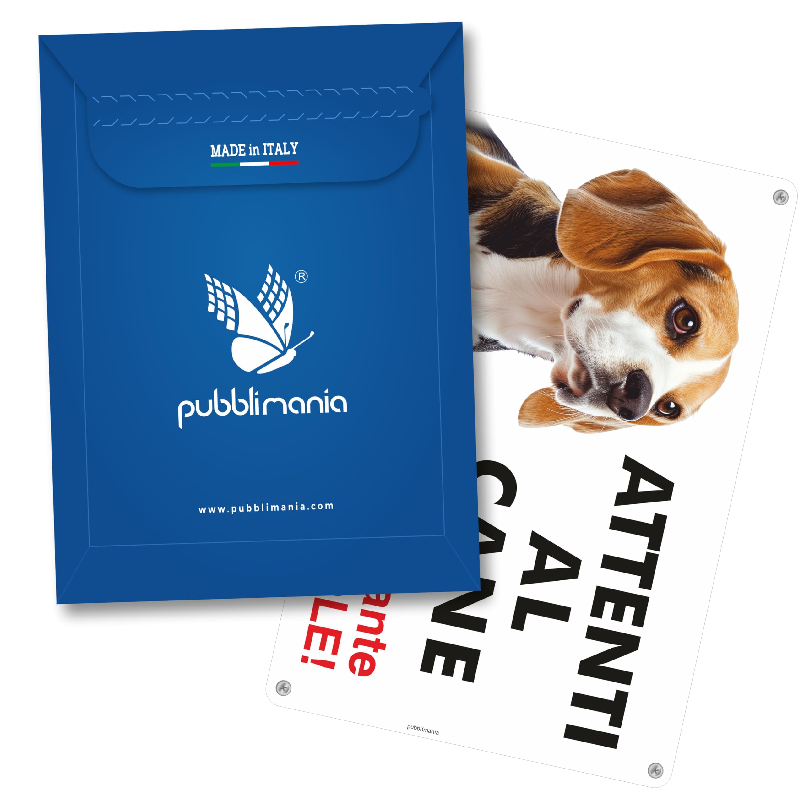 Cartello Attenti Al Cane In Metallo - Dimensioni 20x30 Cm | Segnale Di Sicurezza Per Giardino E Cancelli - Foto 2