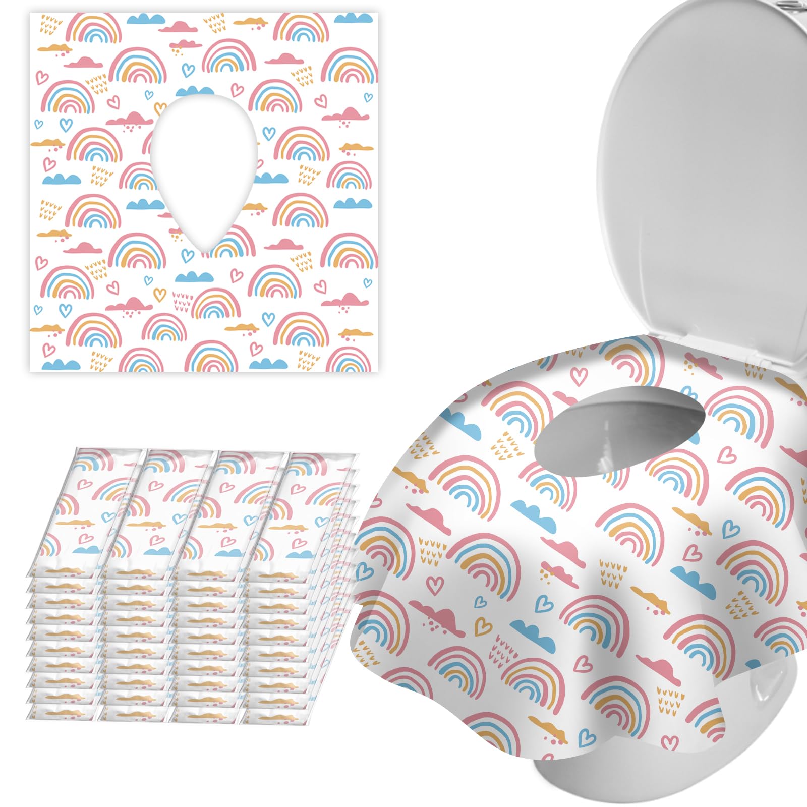 ZHOMA 40 Pack Toilet Seat Covers Disposable for Bathroom, Extra Large XL Size Waterproof Covers for Toddler Potty Training, Individually Wrapped