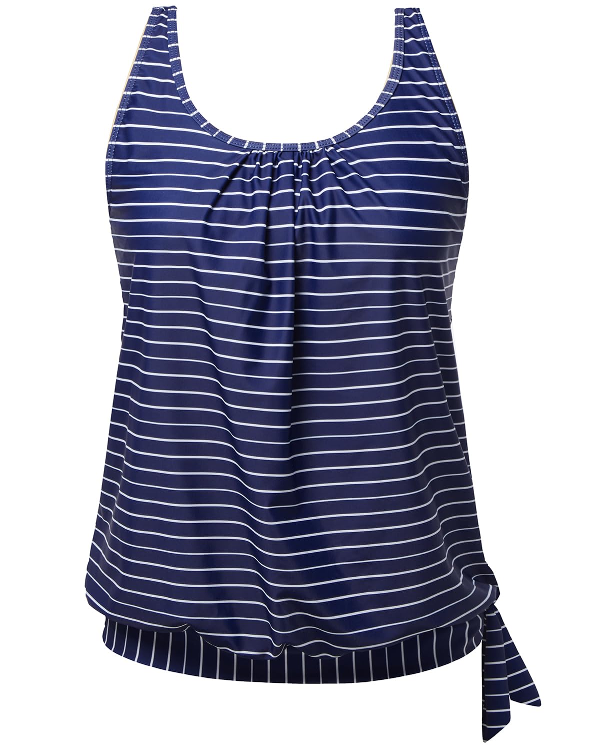 Yonique Womens Blouson Tankini Swim Top Loose Fit Strappy Bathing Suit