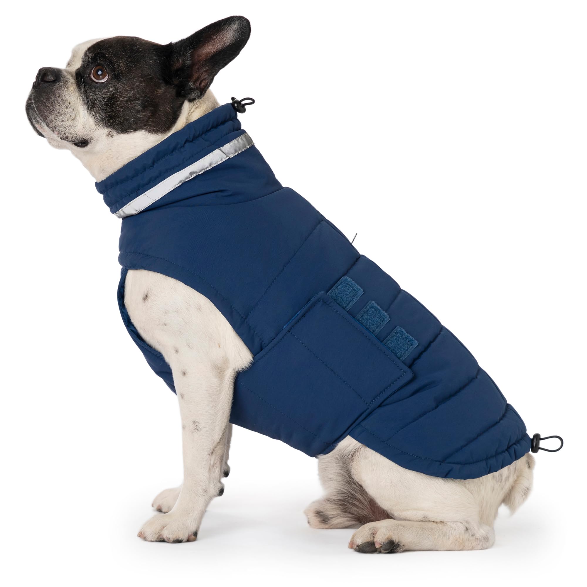 Mklhgty Waterproof Dog Coat for Small Dogs, Warm Dog Winter Jacket, Reflective Windproof Turtleneck Dog Cold Weather Coats with Adjustable Hook & Loop