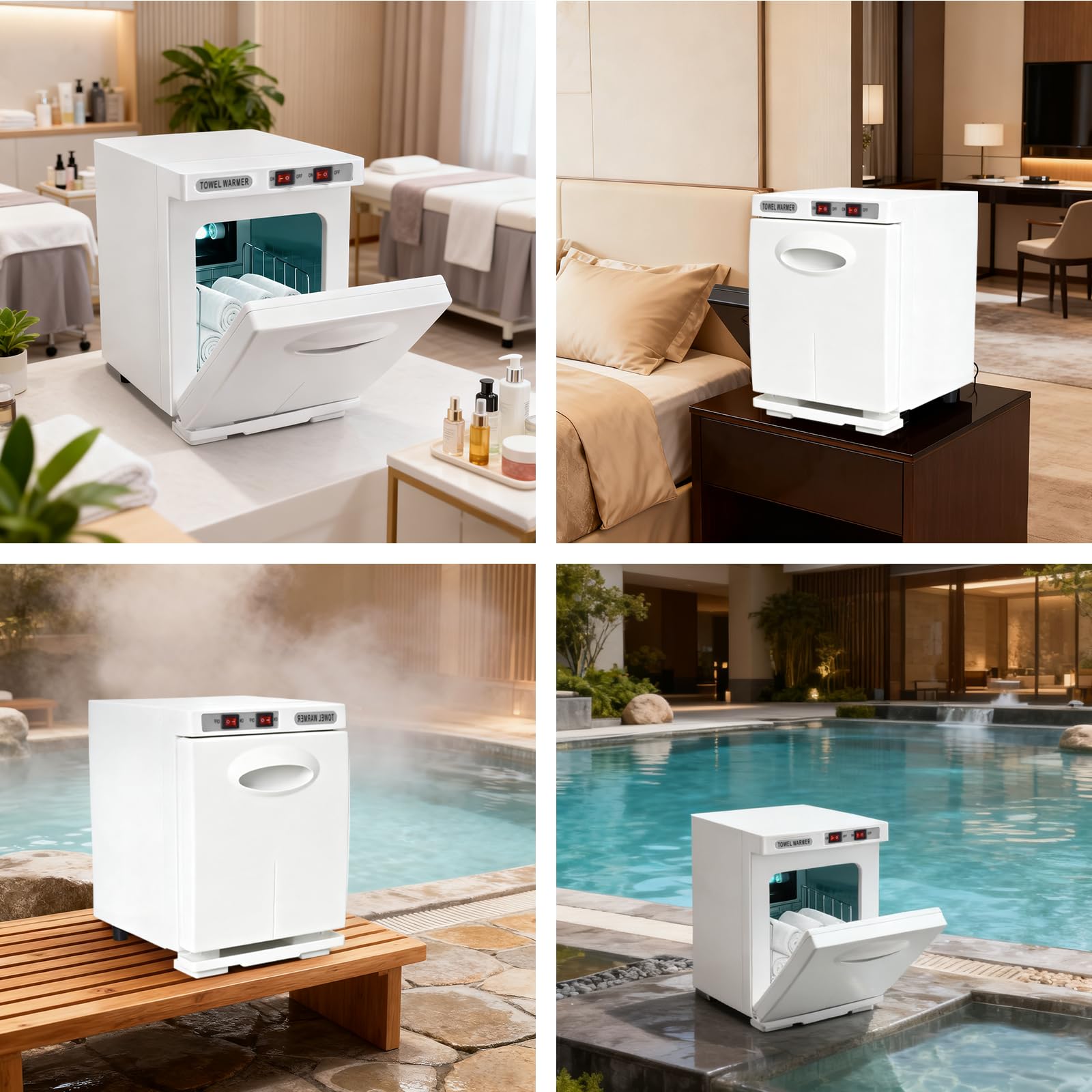Citybee Scaldasalviette elettrico, a risparmio energetico, per saloni di bellezza, spa, bagno, hotel (bianco, 5 l)