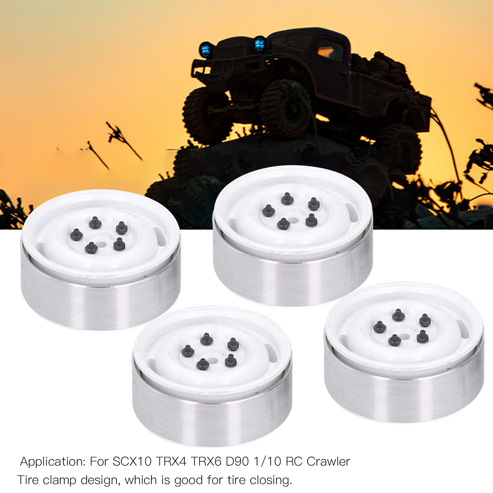 4 szt. CNC metalowa piasta koła RC do gąsienicy SCX10 1/10 RC