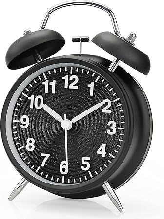 Amazon Co Jp 22年版 目覚まし時計 Fonso 大音量 アナログ めざまし時計 連続秒針 静音 バックライト付き 置き時計 絶対起きられる アラーム 電池式 ツインベル 振動 おしゃれ 黒 ホーム キッチン