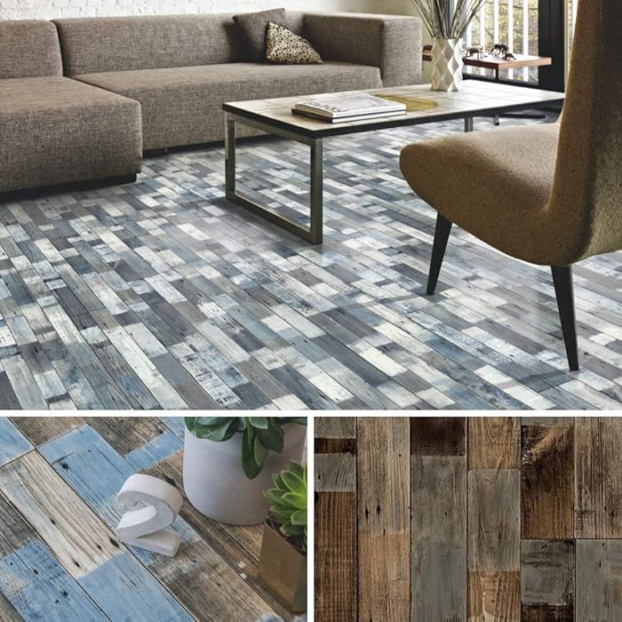Buy Cushion Sheet Vinyl Flooring Lino in Rustic and Antique Blue