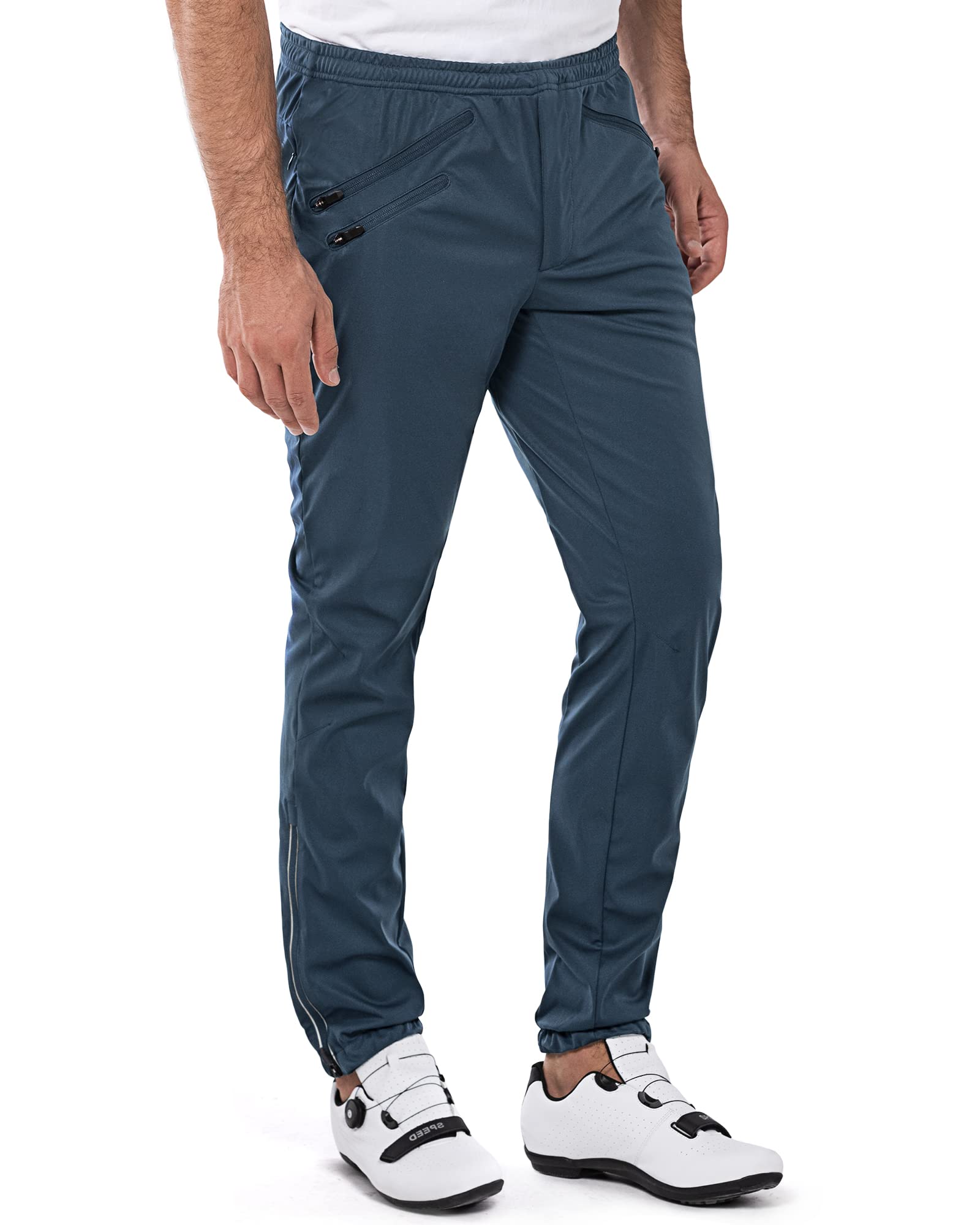 33,000ft Men's Waterproof Cycling Pants, Windproof Breathable Athletic Mountain Bike Pants Running Hiking Sweatpants Sports