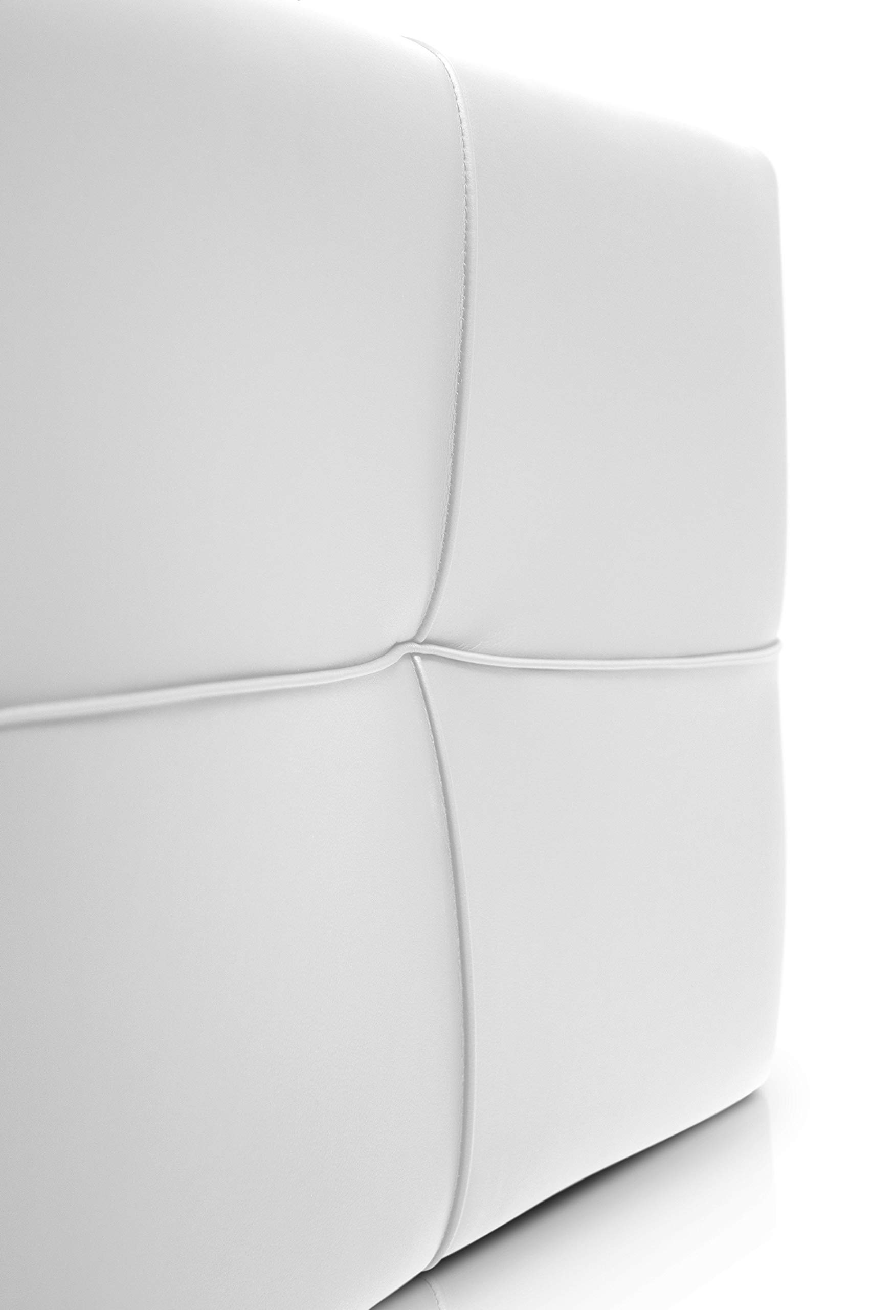 SUENOSZZZ-ESPECIALISTAS DEL DESCANSO Cabecero de Cama Square tapizado en Polipiel para Camas de 90 (100 x 57 cm) Polipiel Blanco