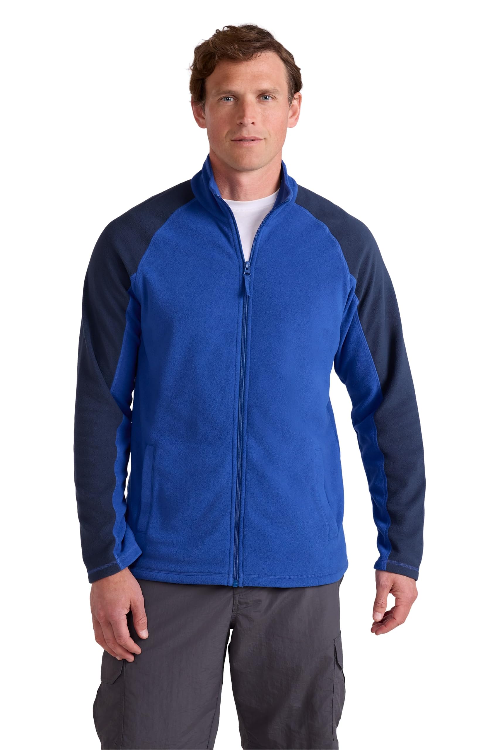 Mountain Warehouse Ashbourne Mens Full Zip Fleece - Warm & Lightweight Sweathsirt witrh Pockets - Spring, Walking, Hiking & Outdoors Cobalt XXS