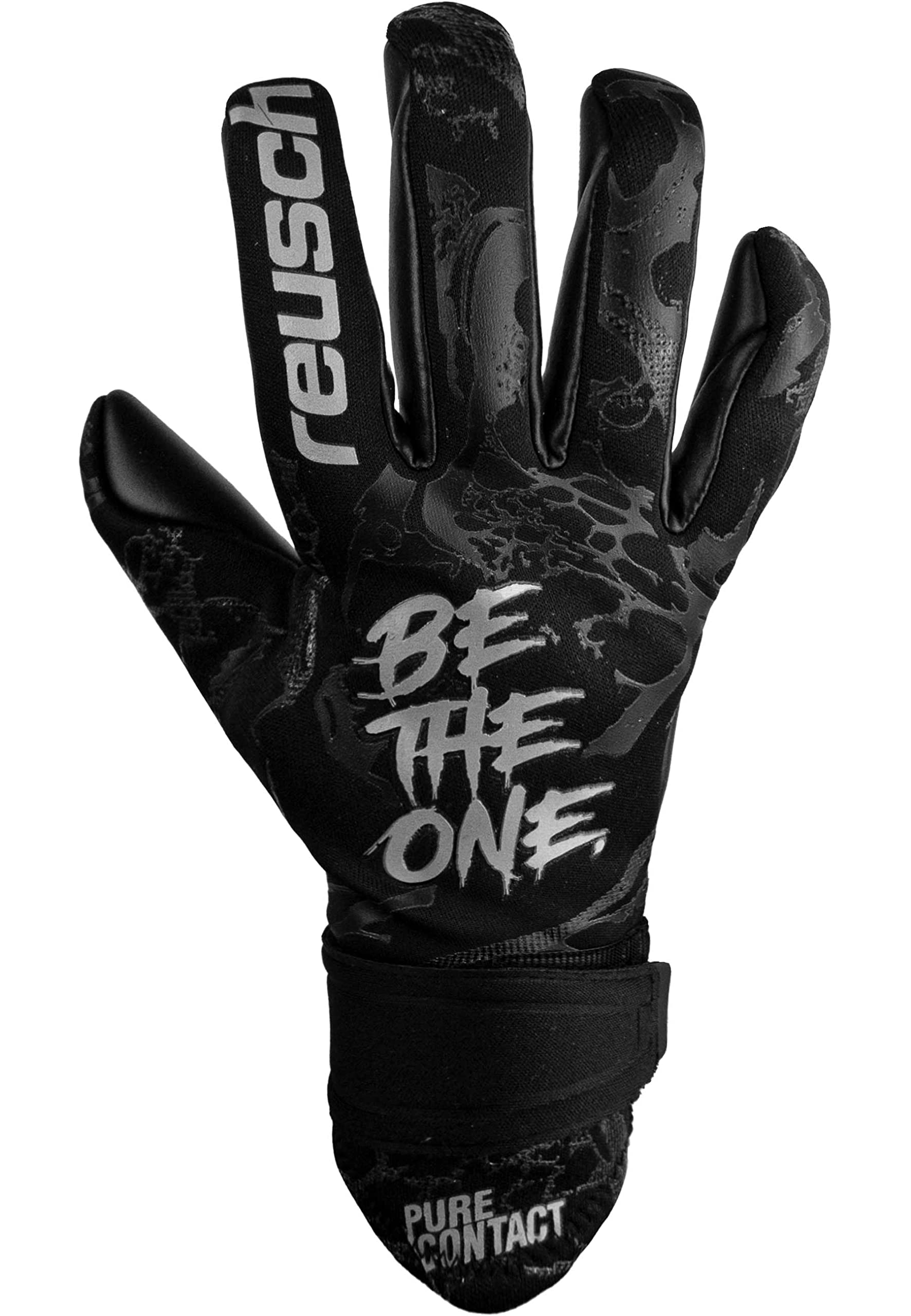 Reusch Pure Contact Infinity Junior rękawice bramkarskie o bardzo dobrej przyczepności i wewnętrznym szwie, 4,5, czarne