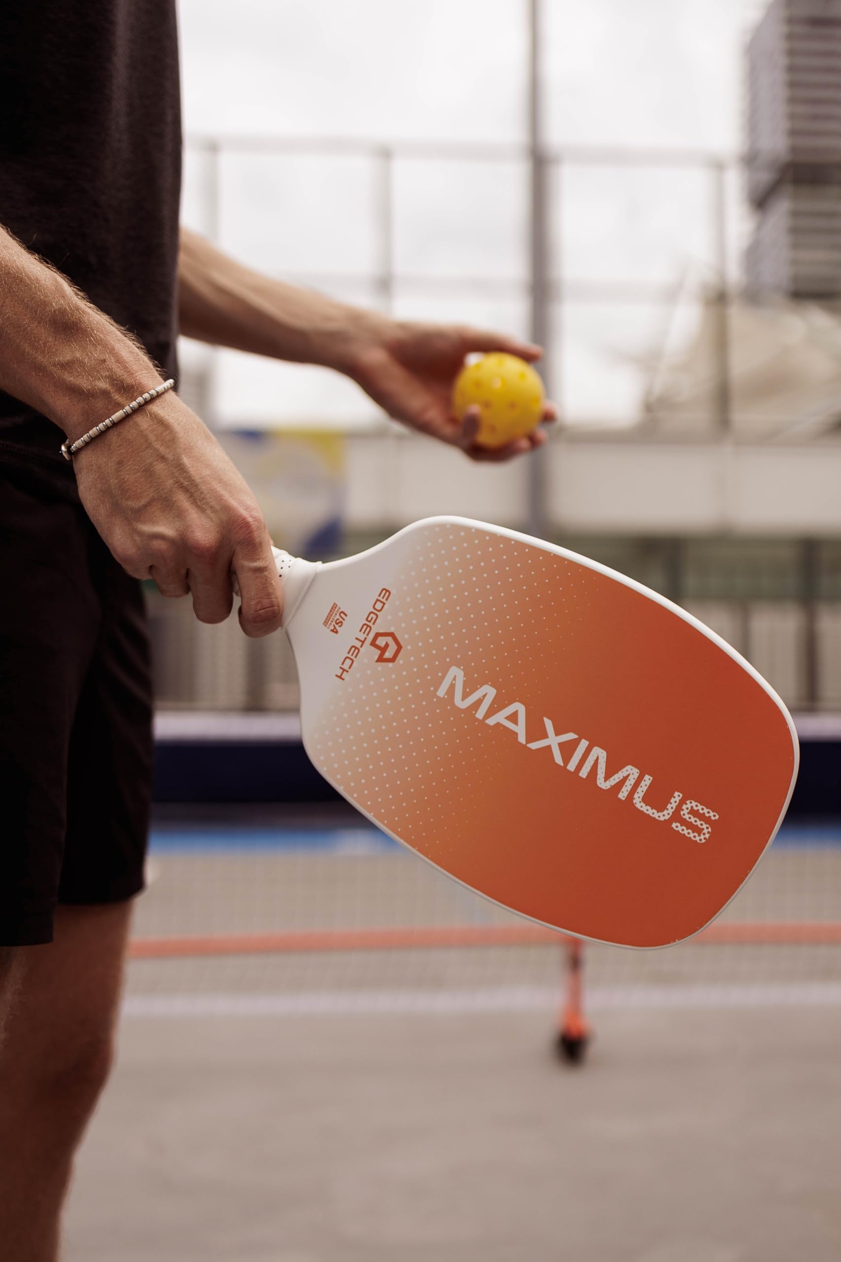 Maximus | Racchetta Pickleball Edgetech 3K Carbonio | Senza Bordo, Bilanciata per Controllo e Potenza | Borsa + 3 Nastri Protettivi Inclusi