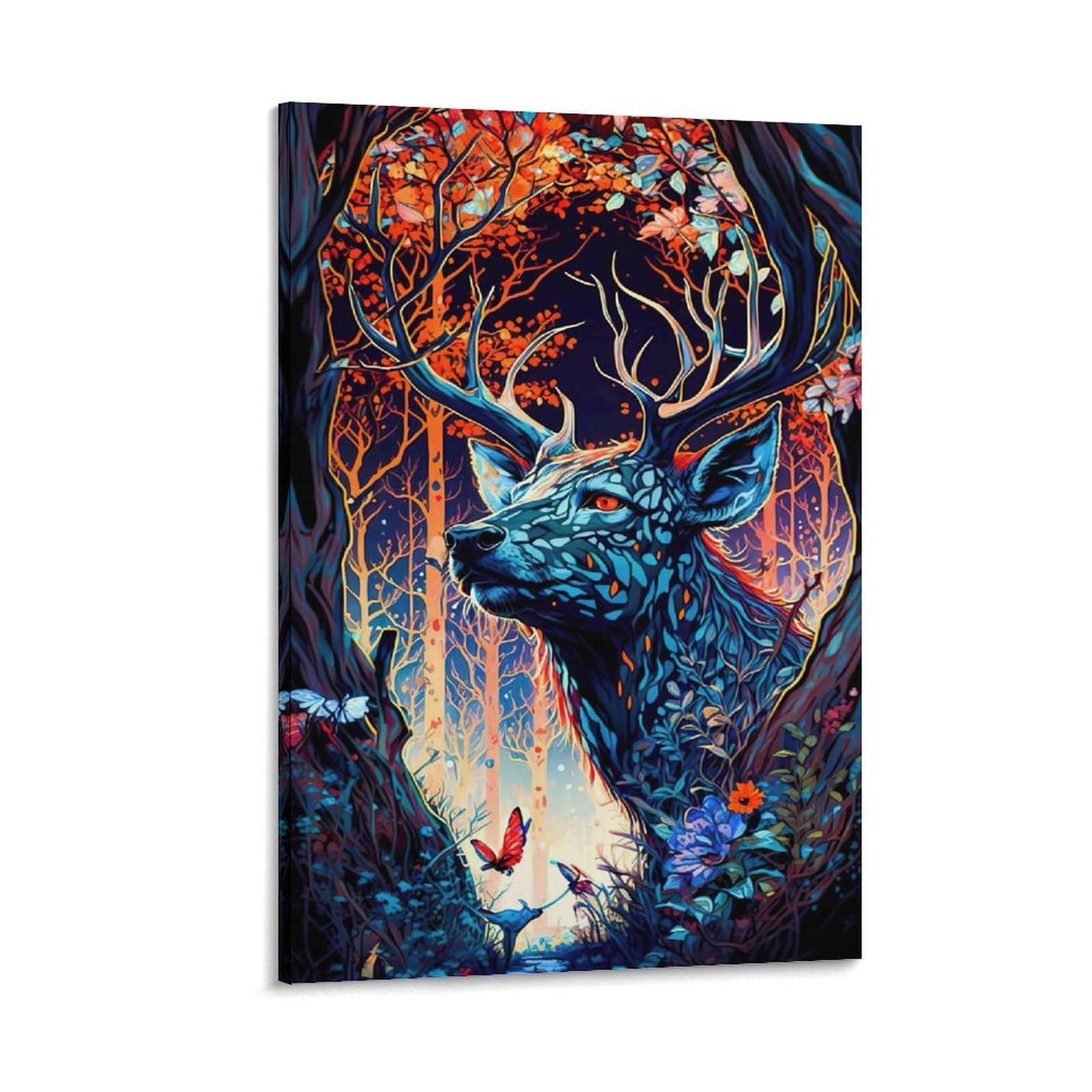 DHBANEIOK Fantasy Deer Art_2 Wall Decor Poster Giclee Canvas Prints Modern Wall Art Picture Wall Hanging for Living Room Home Decorations 20x30inch(50x75cm)