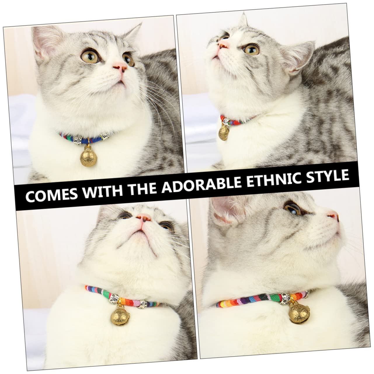 POPETPOP 6 Stück Haustier-Glockenhalsband Kätzchenhalsbänder Halsband Für Welpen Abtrünniges Katzenhalsband Weihnachts-Katzenhalsband Hunde-Bandana-Halsband