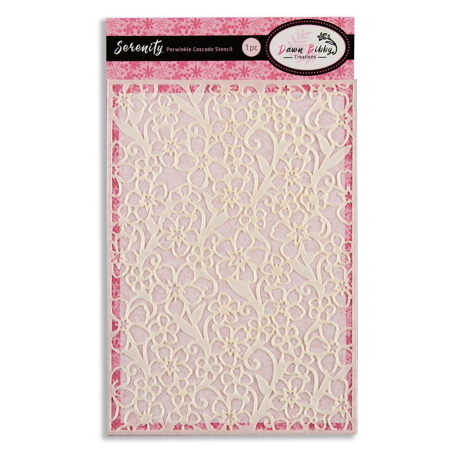 Dawn Bibby Creations White Serenity Periwinkle Cascade Stencil
