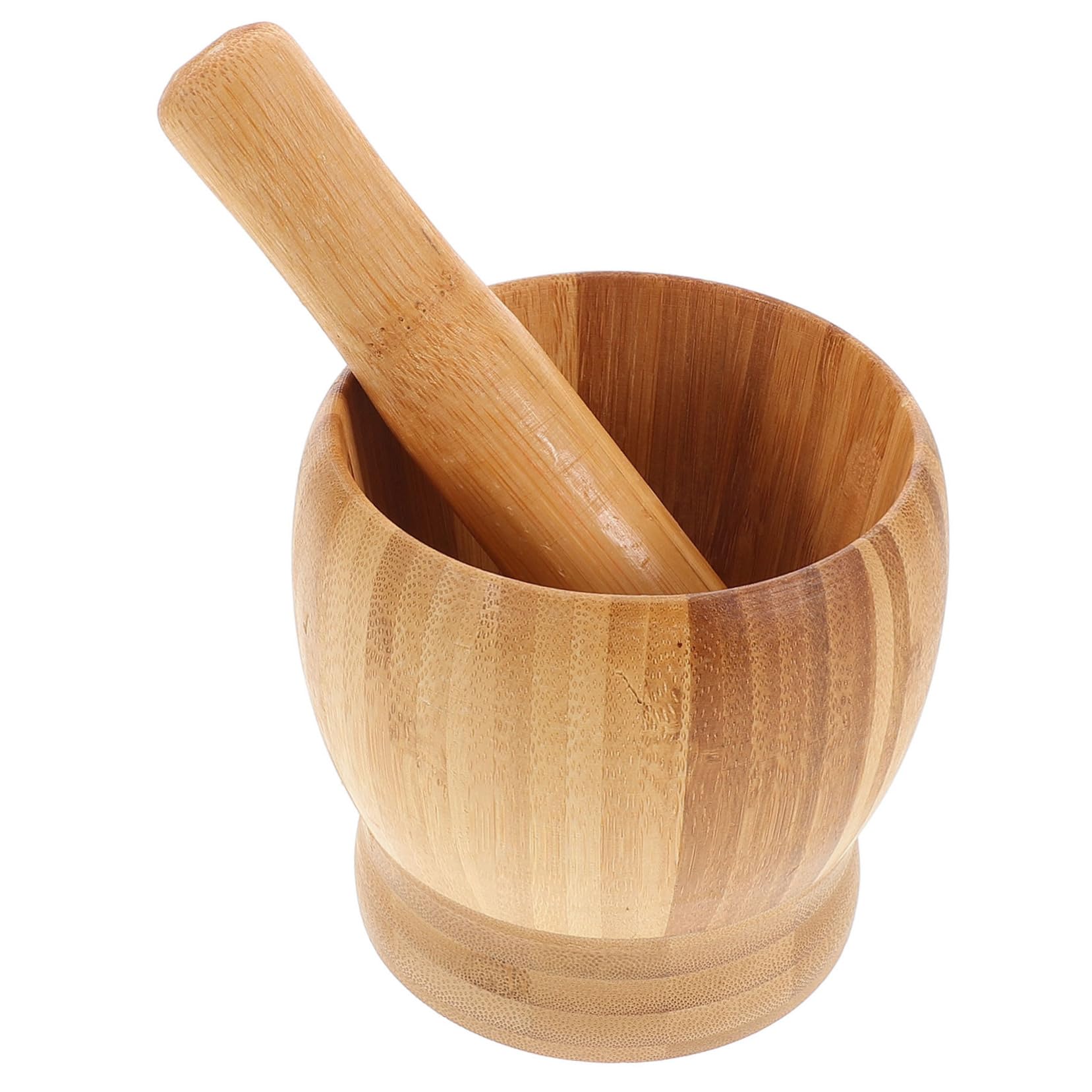 Cabilock 1Set Manual Garlic Grinding Bowl Kit with Pestle Natural Garlic Masher for Cooking and Pill Crushing Smooth Finish Kitchen Tool