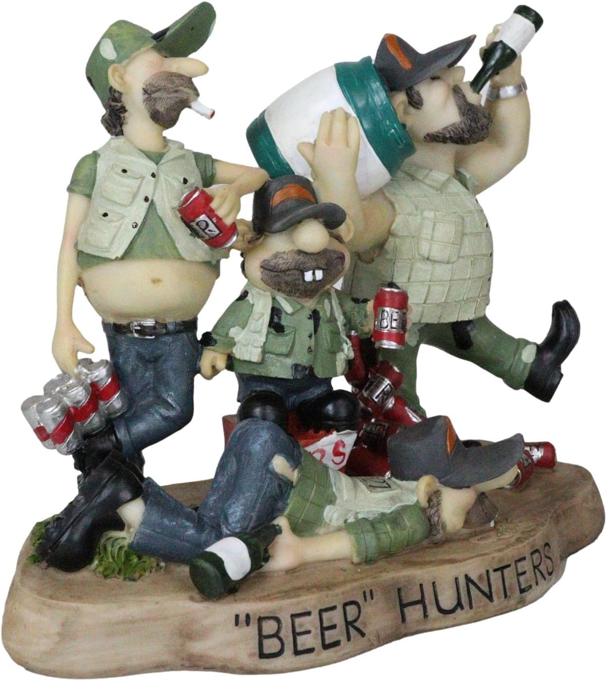 Ebros Gift Rustic Western Forest Redneck Men Beer Hunters Buddies Wasted and Drunk On Beer Cans and Kegs Party Decorative Figurine Open Season Cabin Mountain Lodge Cottage Country