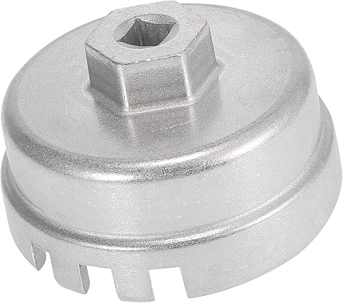 A ABSOPRO Llave de tapa de filtro de aceite, 14 flautas, 6 ranuras, herramienta de eliminación de tapa de filtro de aceite para Toyota Corolla
