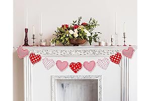 Whaline 3D Heart Valentine's Day Mantle Decorations