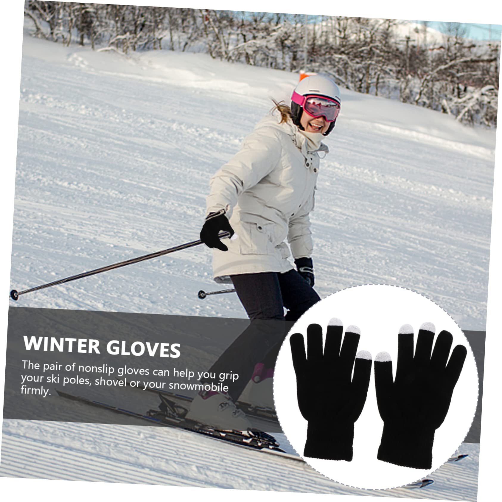 LIFKOME 3Pairs Winter Outdoor Sports Gloves Thickened Touch Screen Mitts Windproof Full Cover for Riding Skiing and Cold Weather Activities Light