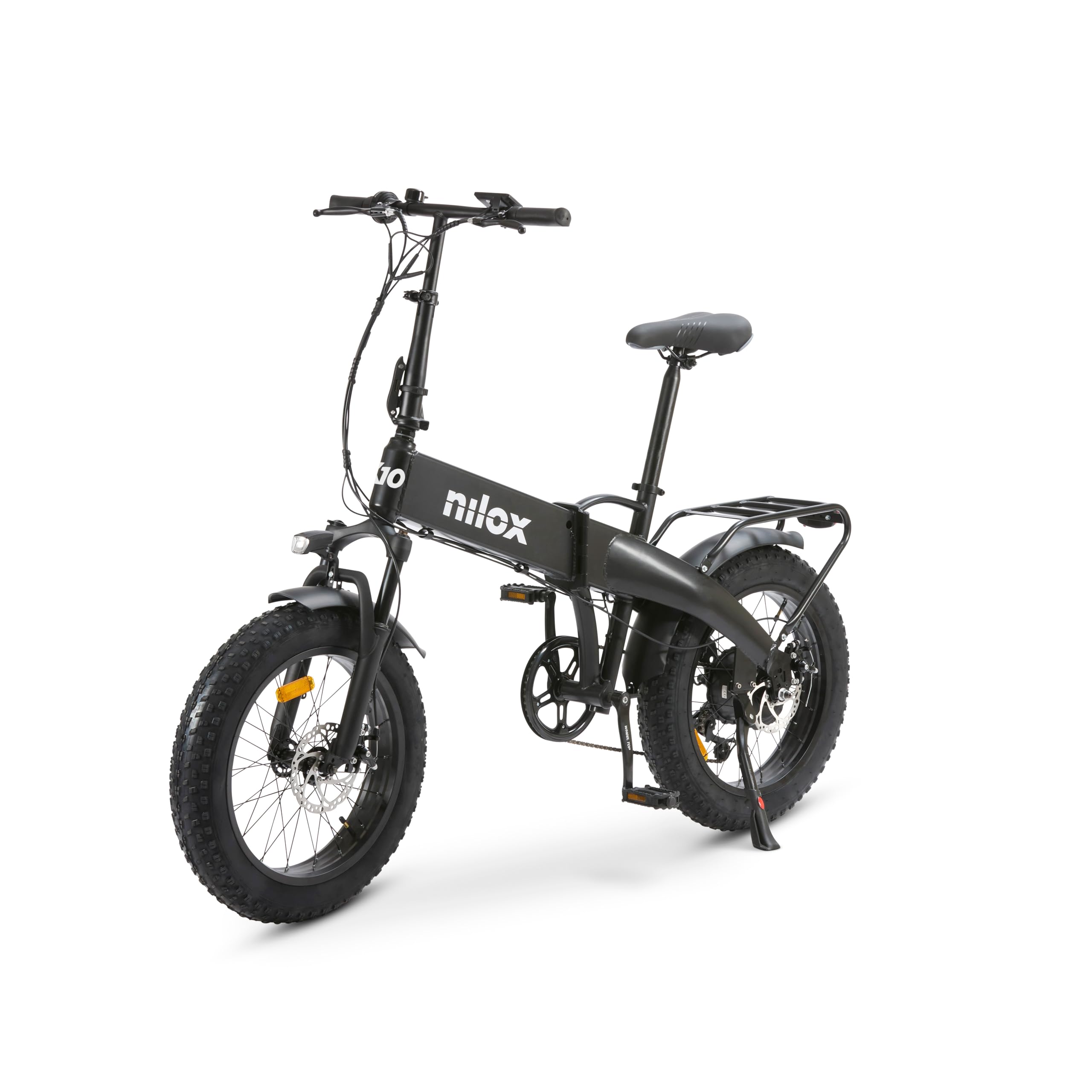 Nilox, Ebike X10 Ultra, Bici Elettrica Pieghevole, Fino a 90 km di Autonomia, Fino a 25 Km/h, Motore da 48 V/250 W e Batteria 48 V-13 Ah, Gomme FAT 20" x 4", Cambio a 6 Velocità