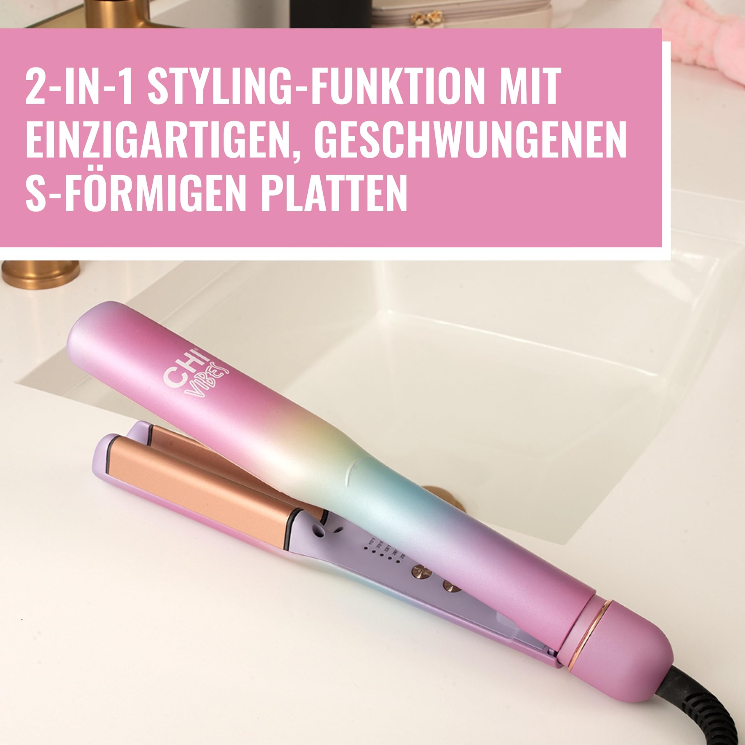 CHI Vibes Wave On Multifunktionaler Waver, Lockenstab für langanhaltende, frizzfreie Wellen & lockere Strandlocken für alle Haartypen