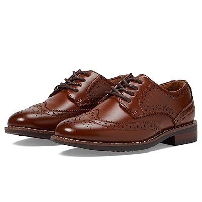 Florsheim Kids Rucci Jr. Wing Tip Oxford (Toddler/Little Kid/Big Kid) Boys Shoes Cognac