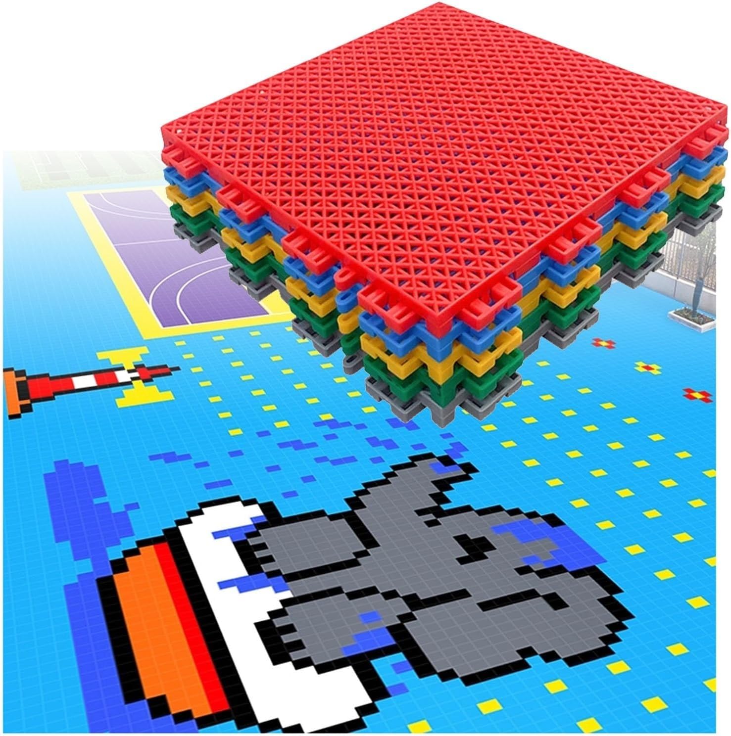 płytki tarasowe, 10 szt łatwa w montażu mata podłogowa z puzzli D