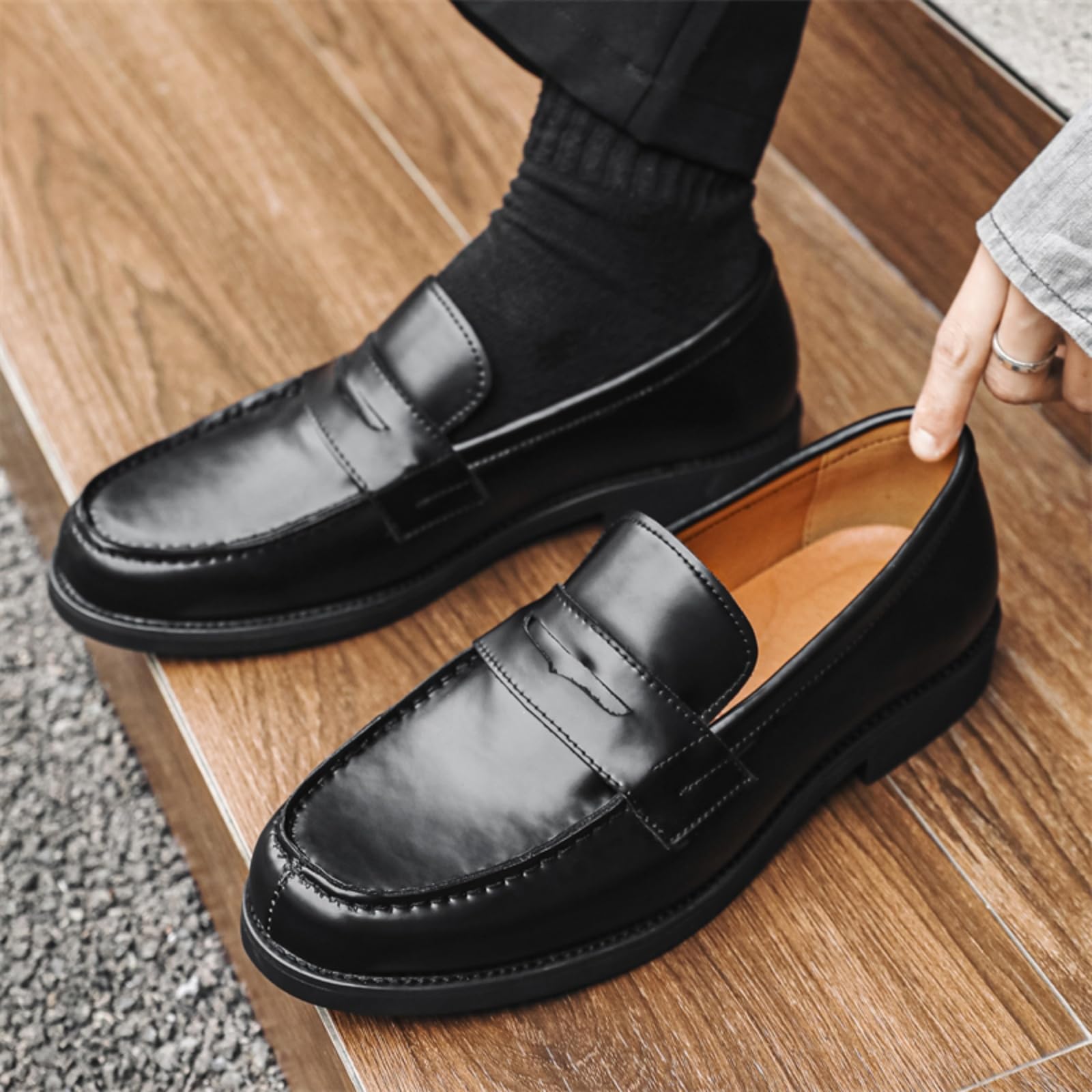 Zapatos Vestir Hombre Mocasines Formales Sin Cordones para Negocios Fiestas Bodas Y Conducción