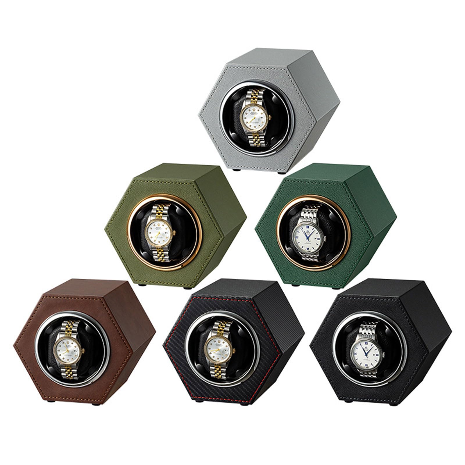 Caricatore Singolo per Orologi Automatici, 2 modalità rotanti, Carica Orologi in PU, Scatola per Orologi a Carica Automatica, Scatola per Esposizione Orologi, Ideale per uomin