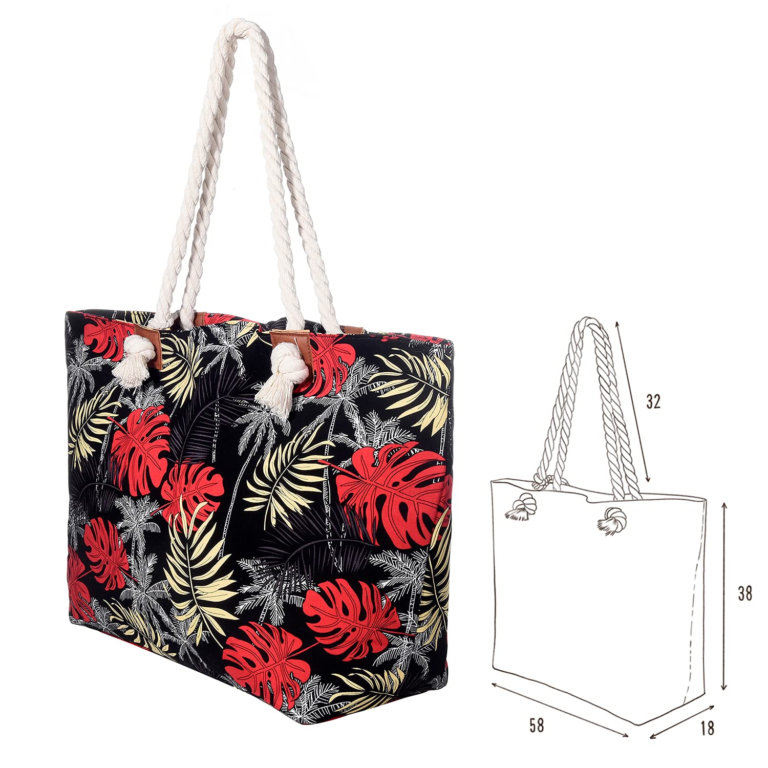 DonDon Grande borsa da spiaggia idrorepellente con cerniera Borsa a tracolla Shopper Sogno del Mare del Sud
