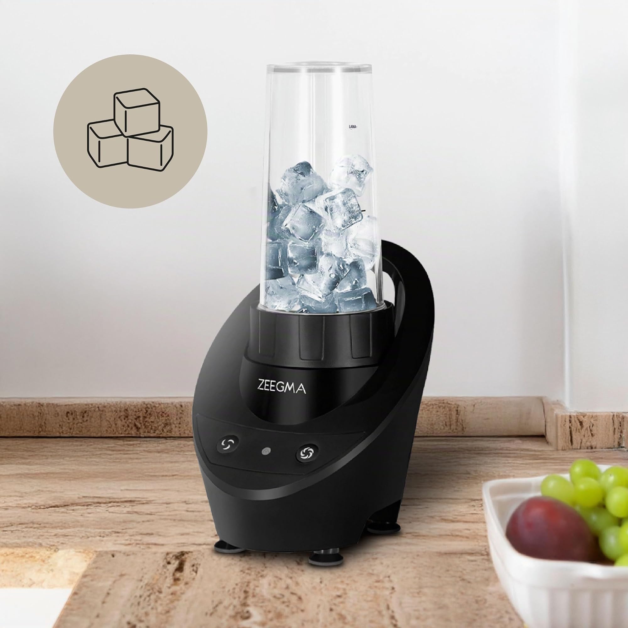 ZEEGMA Vitamine Base Batidora Eléctrica para Cócteles y Smoothies 300W, Mini Batidora 2 Botellas Intercambiables 400ml, 2 Velocidades, Trituraración de Hielo y Botella Portátil