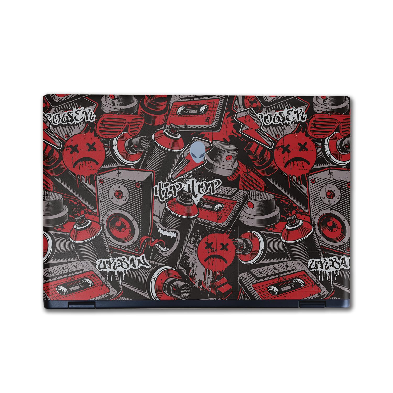 Laptop Skin Compatible with Alienware M16 R2 (2024) - Red Hip Hop - Premium 3M Vinyl Protective Wrap Decal Cover - Easy to Apply | Crafted in The USA by MightySkins