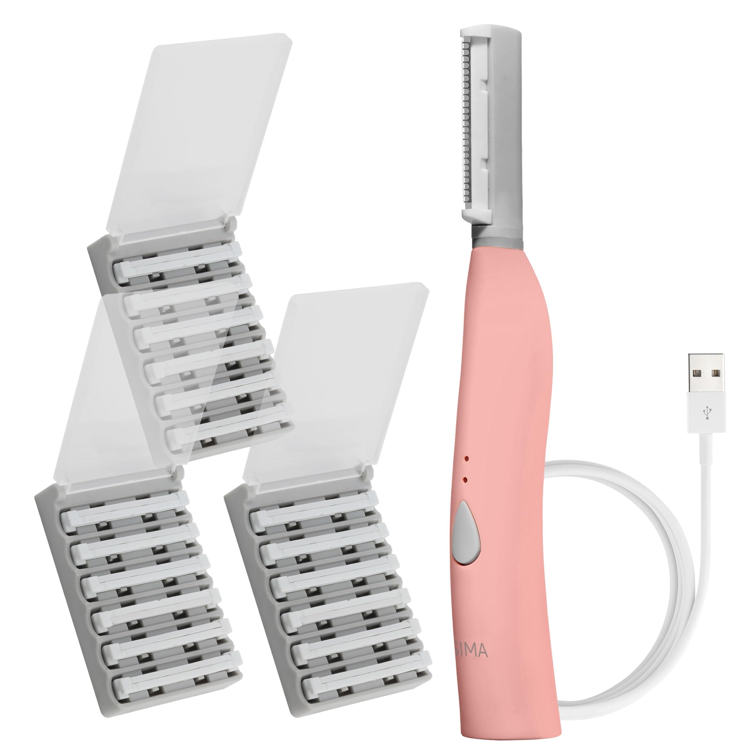 SPA SCIENCES - SIMA Patented Dermaplane Razor for Women Face Painless 2-in-1 Facial Exfoliation Peach Fuzz Hair Removal