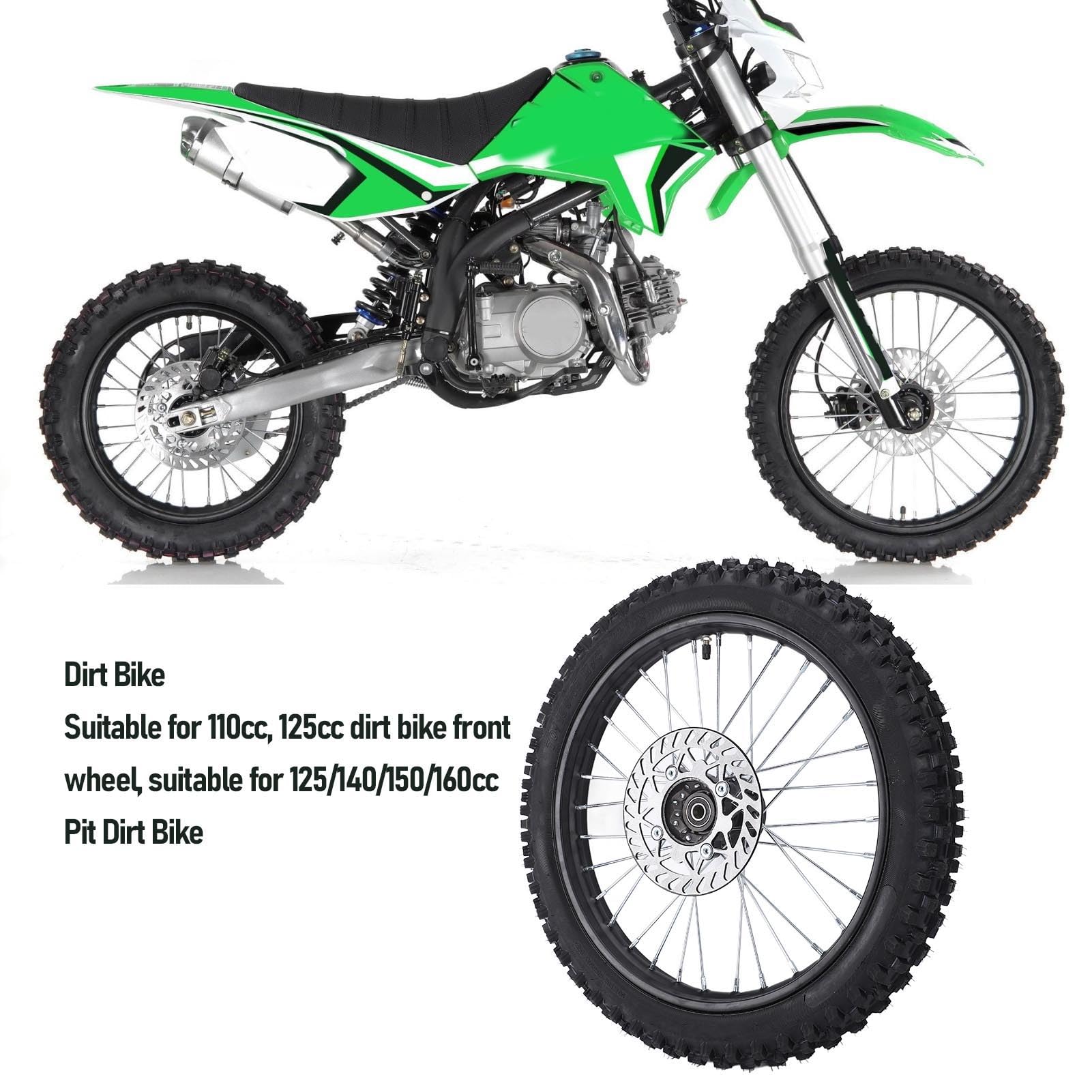 17 Zoll Dirt Bike Frontrad Reifenbaugruppe 70/100-17 2,75-17 15 Mm Achsen 190-mm-Bremsrotor