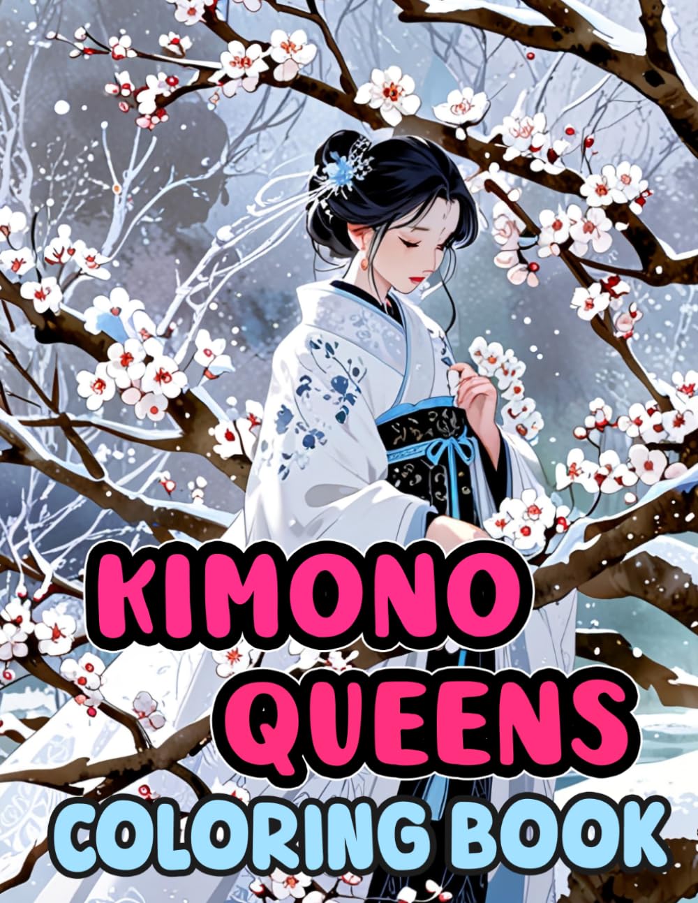 Kimono Queens Coloring Book: Colouring Pages Of Stunning Japanese Women Geishas Noble Ladies Shrine Maidens Villagers Scholars Housewives | Simple Fun ... Stress Relief | Kids Adults Teens Seniors