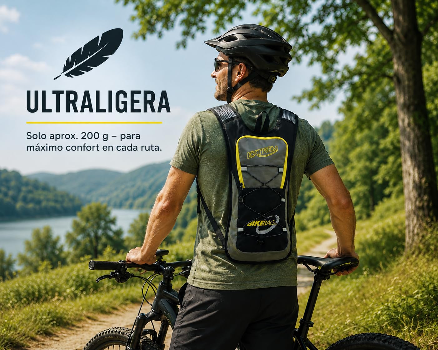 BAG STREET Mochila Bicicleta Ultraligera 230 g – Mochila Trekking y Senderismo con Correa de Pecho Ajustable – 5 Litros