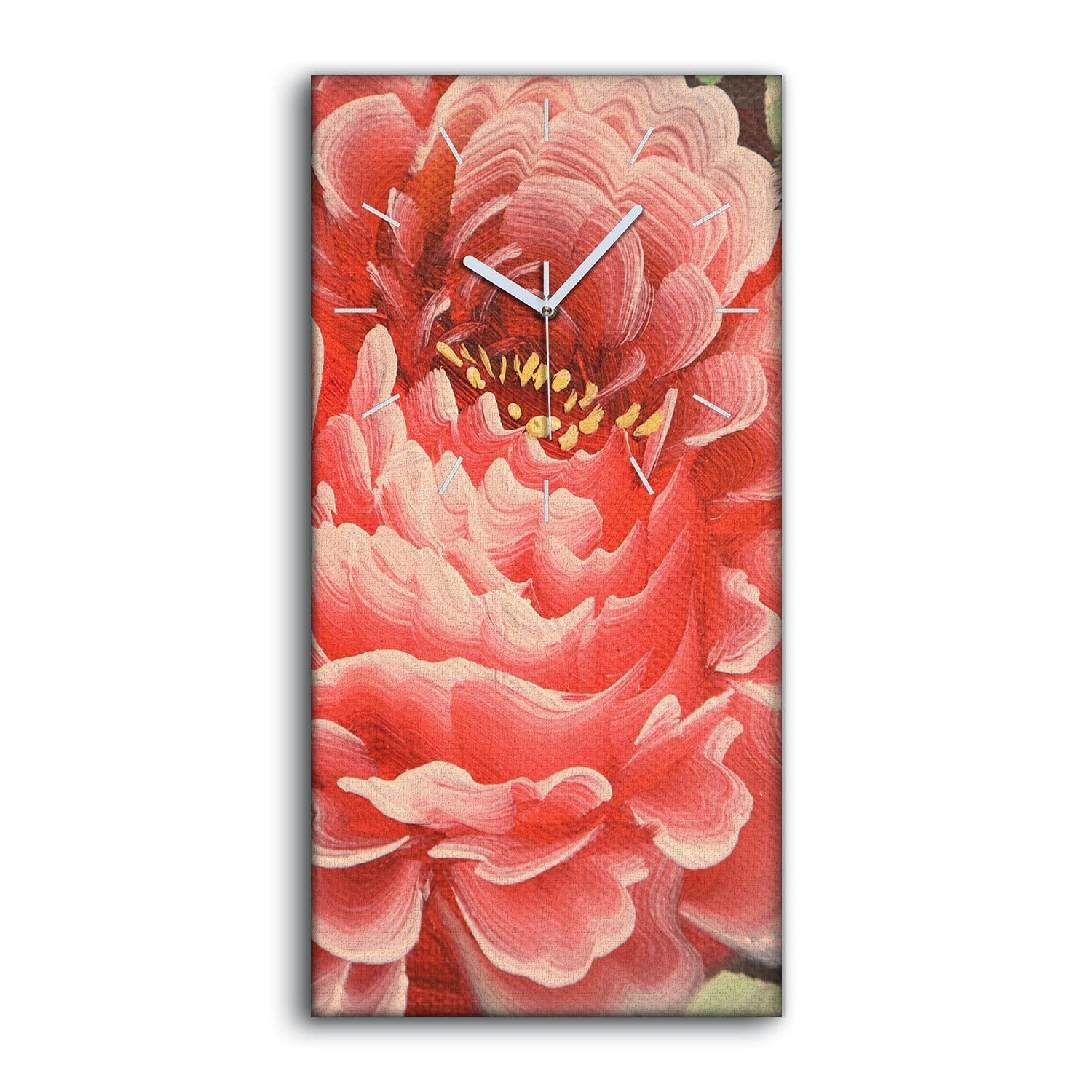 Horloge sur toile chrysanthème 30x60cm pour salon moderne
