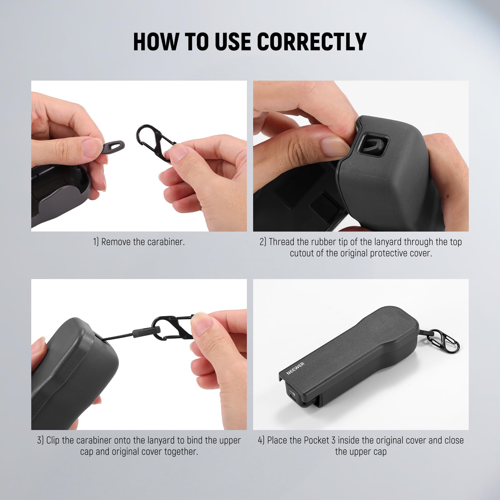 Amazon.com: NEEWER Pocket 3 Protective Cover with Carabiner, Heavy