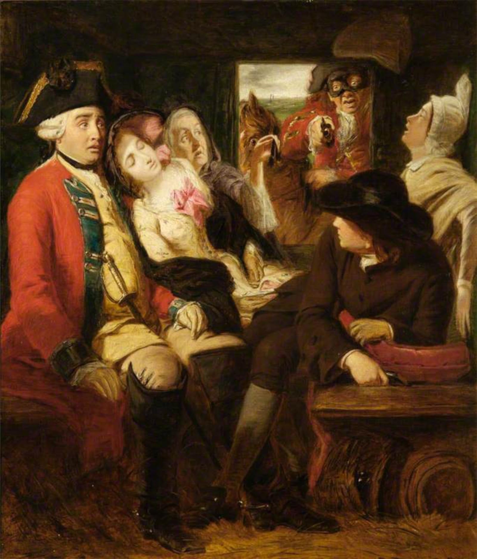 SERENDIPITP Abstract Painting Mural Print Picture Wall Decor Painting the Highwayman by William Powell Frith Vintage Wall Artwork for Home Decor 60x90cm