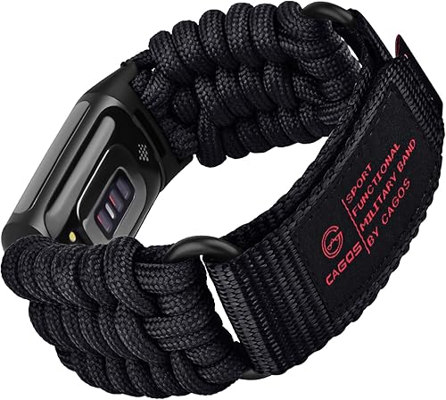CAGOS Compatible con Fitbit Charge 5 bandas para hombres y mujeres, correa de supervivencia de nailon resistente de paracaídas de repuesto, correa