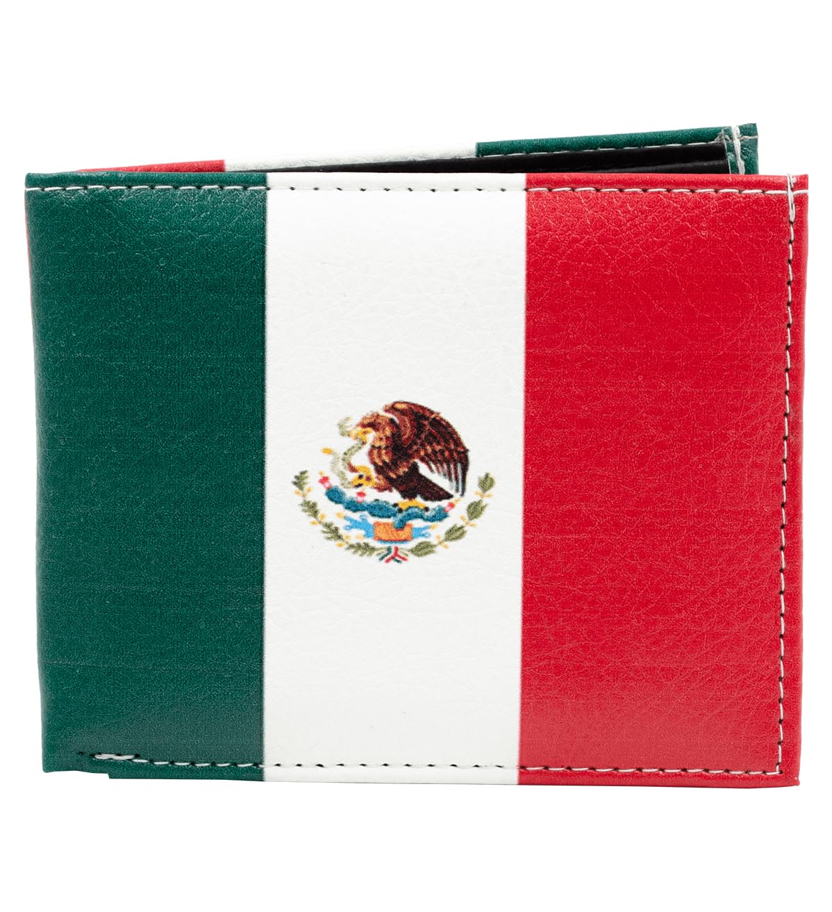 Men Bifold Leather Wallets Latin & South America Countries Flag Printed Wallet with Gift box (Mexican Flag)