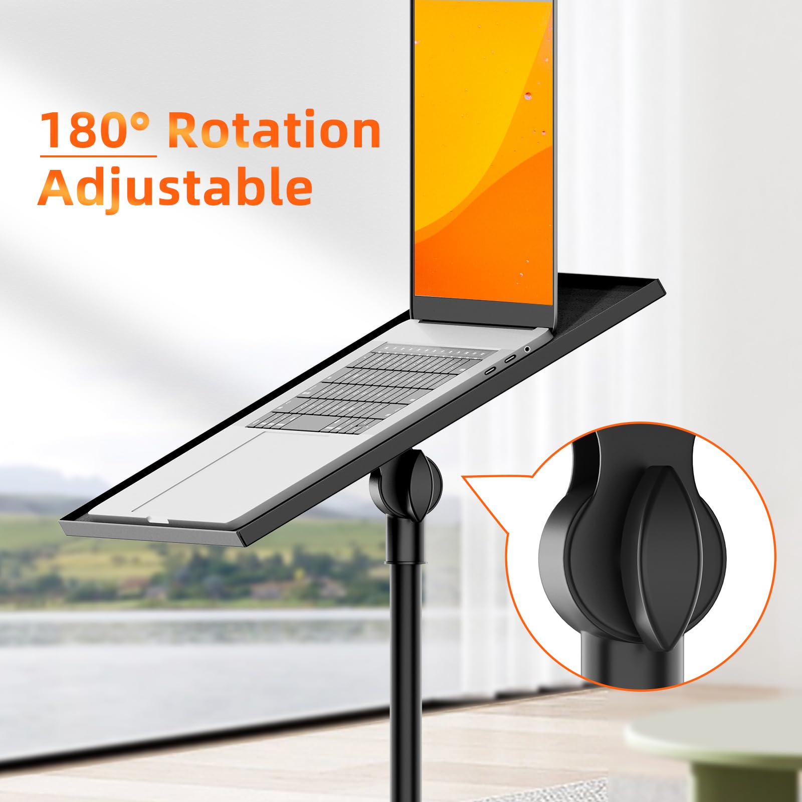 Trépied pour vidéoprojecteur réglable en hauteur de 73 à 120 cm, support de projecteur mobile en métal avec roues verrouillables – Pour home cinéma, entreprise et extérieur