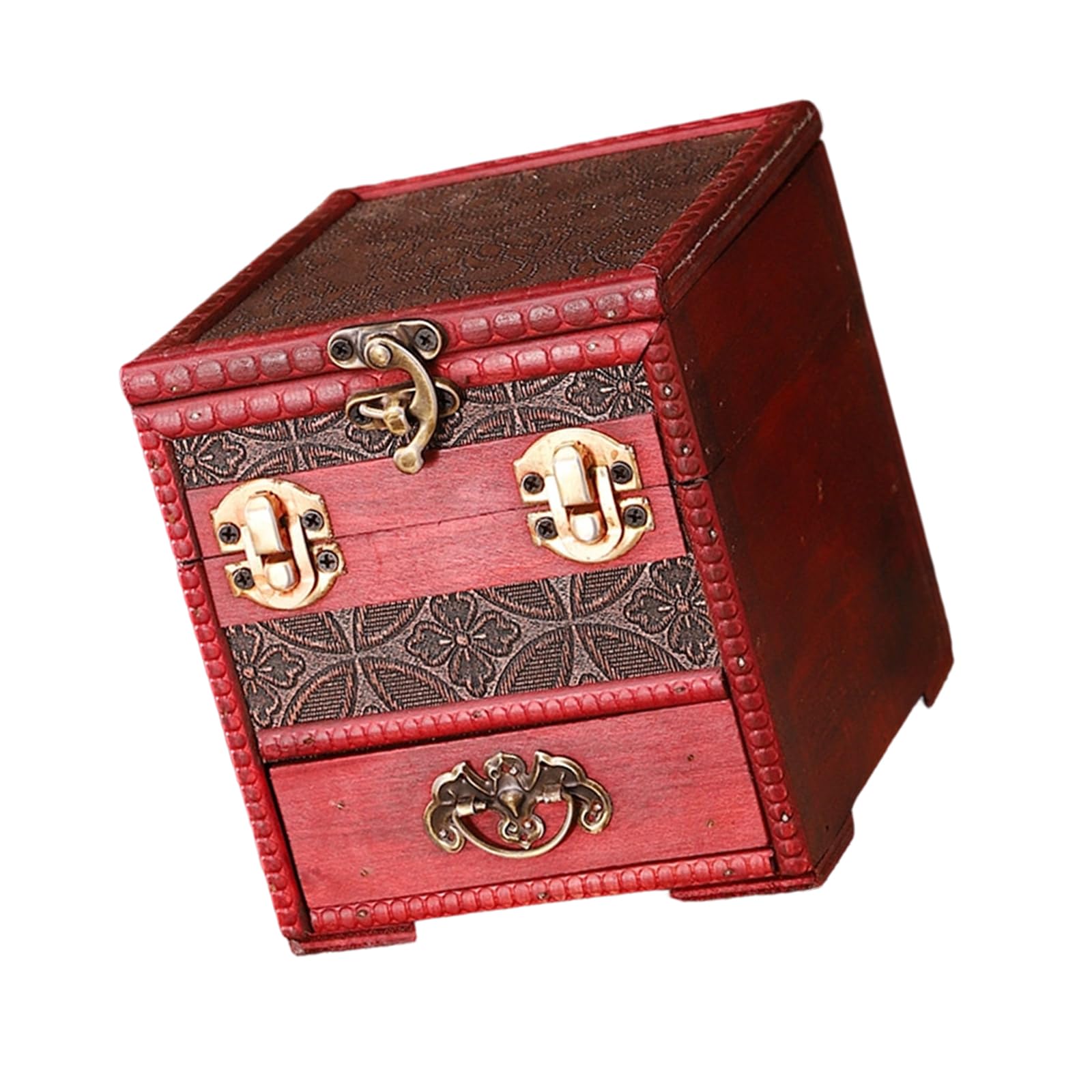 ordinarYone Retro Royal Styles Wooden Jewelry Box With Glass And Multiple Compartments For Necklaces Earrings Rings