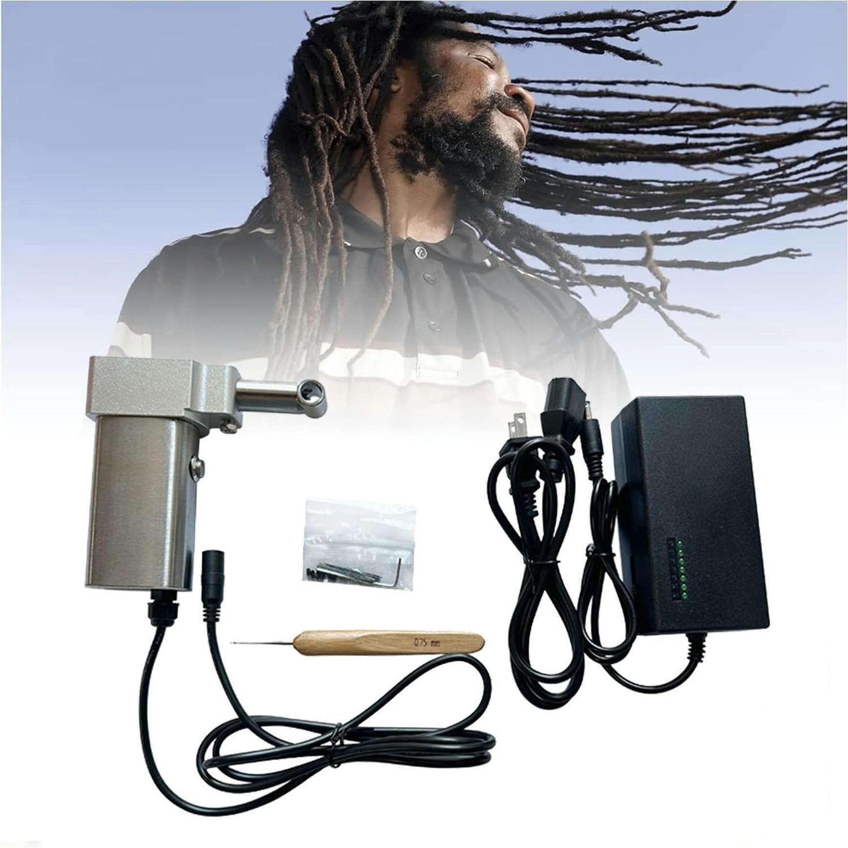 Machine à tricoter dreadlocks électrique et manuelle avec crochet pour locks maison