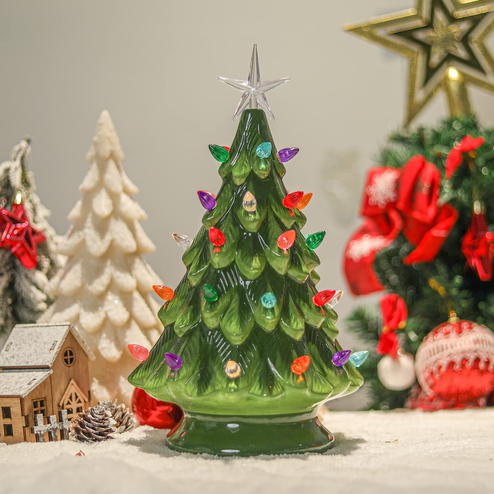 Snapklik.com : Chonsun Ceramic Christmas Tree 12 Inch Tabletop ...